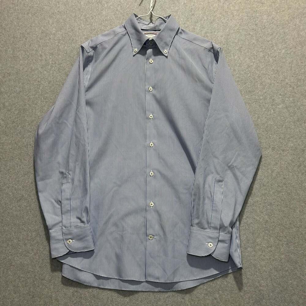Charles Tyrwhitt Men’s Blue Striped Slim Fit Non-Iron Button Up Size 16.5/34in